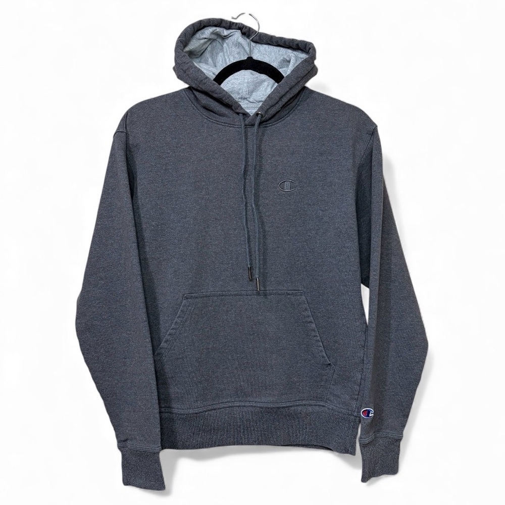 Champion Powerblend Hoodie Sweatshirt Gray Size Small